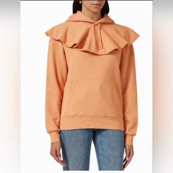 Ulla Johnson Tops - NWT Ulla Johnson Lolla Ruffle-collar Hoodie in Cotton-fleece  size Small $330